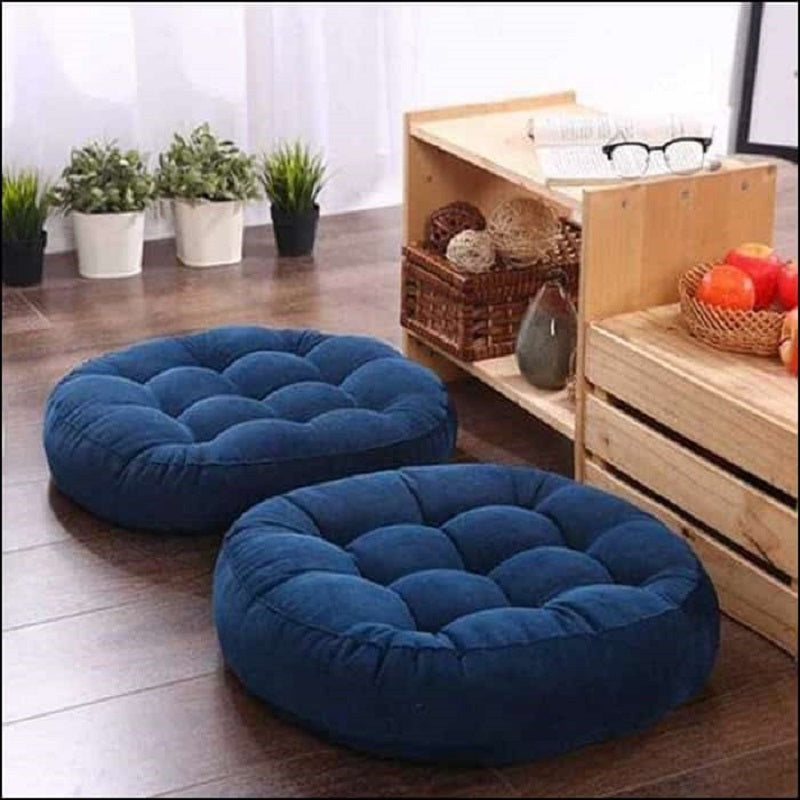 Blue Round Floor Cushion Design 114