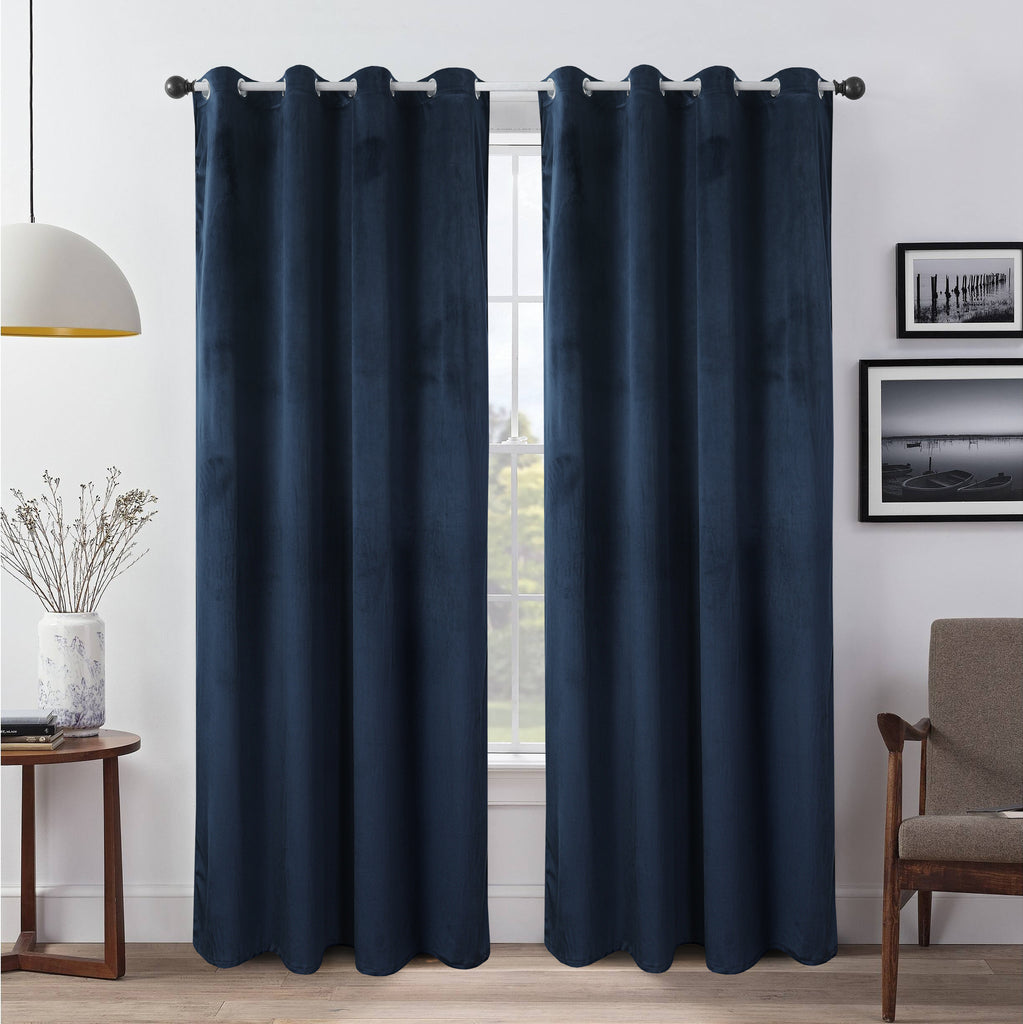 Velvet Curtains Pack of 2 Plain Design 026