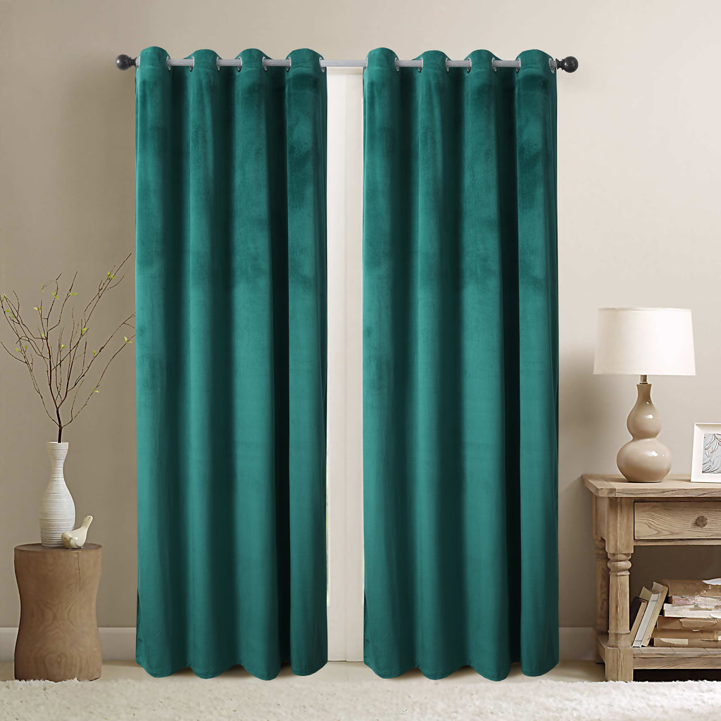 Velvet Curtains Pack of 2 Design plain 028