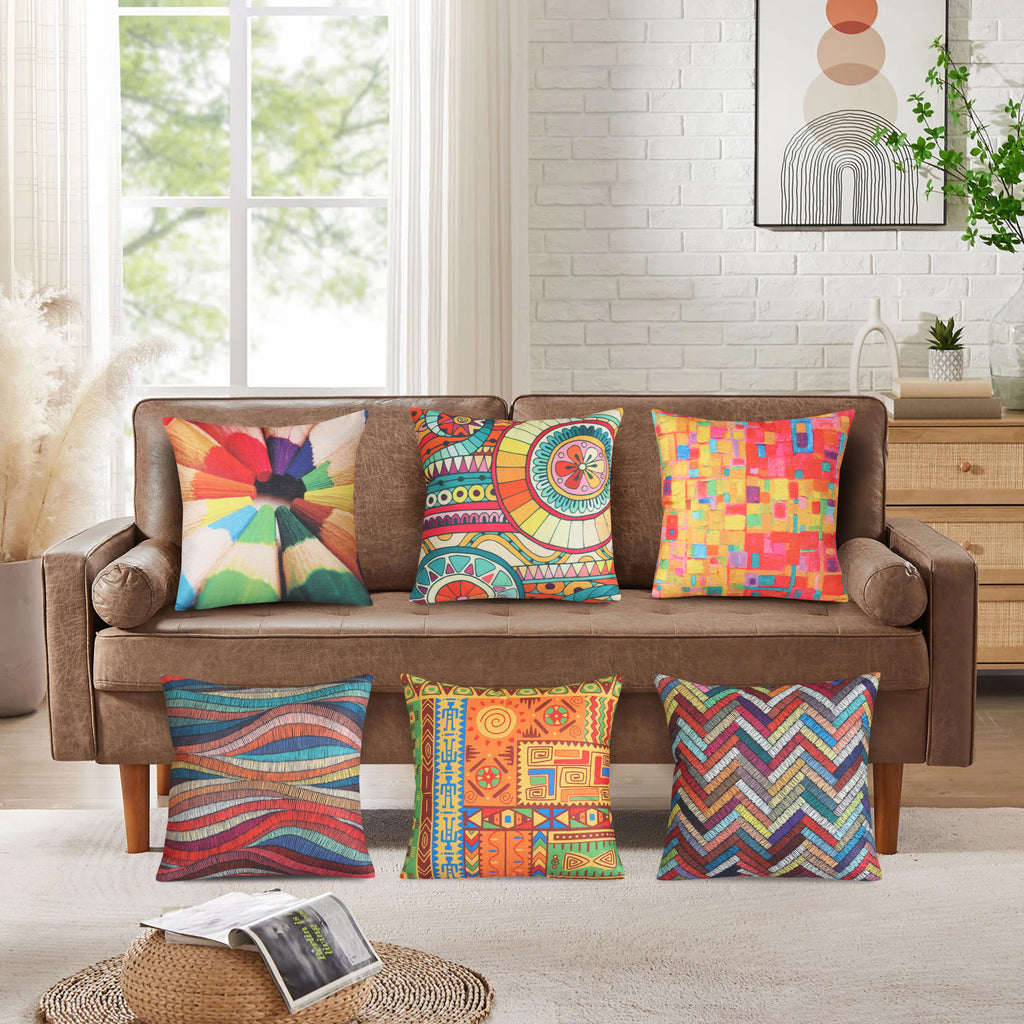 6PCs Digital Printed Cushions Cover Ds # 117
