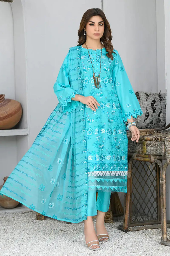 Embroidered Lawn Aly Azr Vol 04-23 D#01 3 Pc Suit