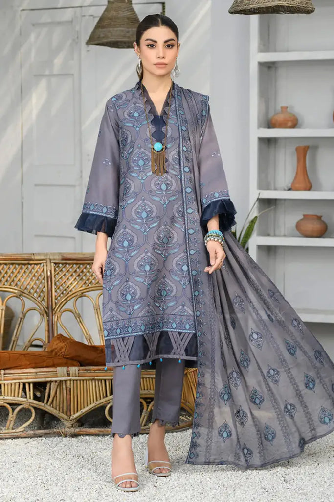 Embroidered Lawn Aly Azr Vol 04-23 D#02 3 Pc Suit