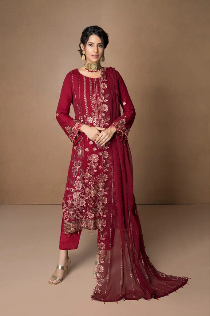 Embroidered Luxury Chiffon Meh Vol 07 23 D# 02 3 Pc Suit