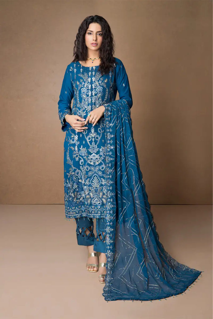 Embroidered Luxury Chiffon Meh Vol 07 23 D# 10 3 Pc Suit