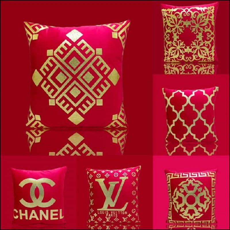 6 PCs Digital Printed Velvet Cushions Cover Ds #115